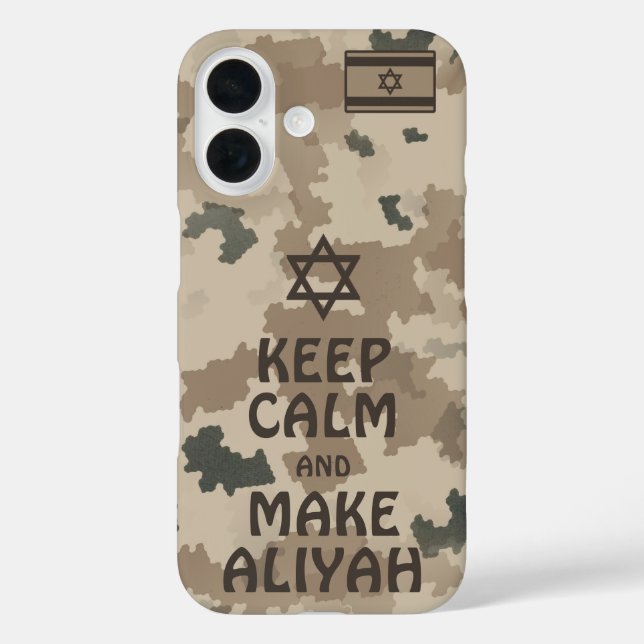 Ruhe behalten und Aliyah machen - Wüste iPhone 16 Hülle (Rückseite)