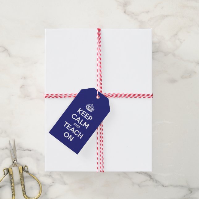 Ruhe behalten und auf Blau trainieren Geschenkanhänger (Mit Garn)