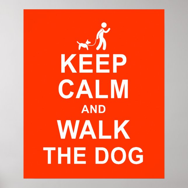 Ruhe behalten und beim Hund motivierend Plakat rot (Vorne)