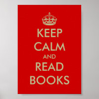Ruhe behalten und Bücherposter lesen