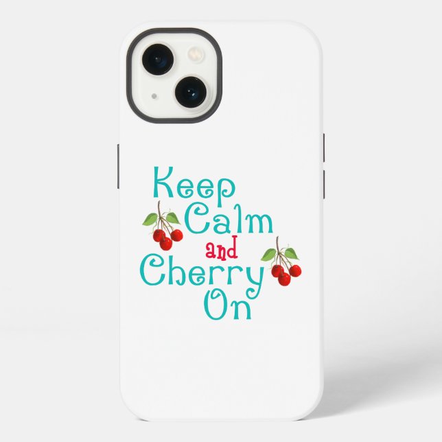 Ruhe behalten und Cherry auf iPhone Hülle (Rückseite)