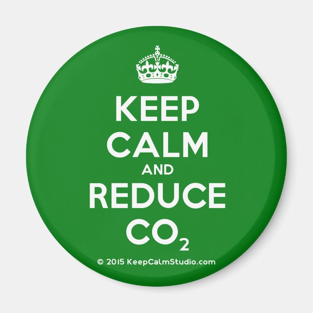 Ruhe behalten und CO2 zu reduzieren Magnet (Vorne)