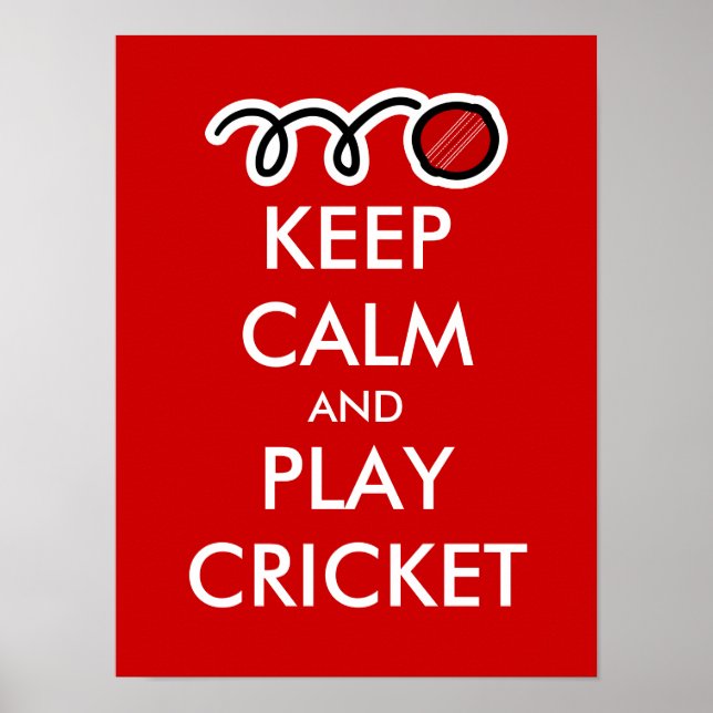 Ruhe behalten und Cricket spielen | Custom Poster  (Vorne)
