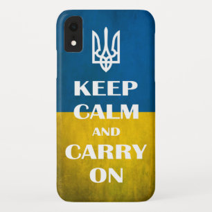 Ruhe behalten und das ukrainische Emblem-Trident w Case-Mate iPhone Hülle