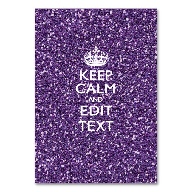 Ruhe behalten und den Glamour Ihres Textes Mauve h Tischnummer (Vorderseite)