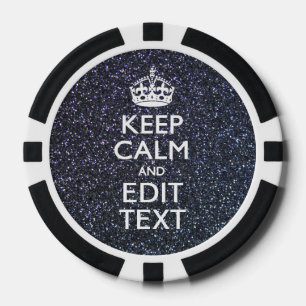 Ruhe behalten und den Text um Mitternacht haben Pokerchips