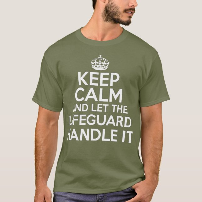 Ruhe behalten und der Rettungsschwimmer gelassen,  T-Shirt (Vorderseite)