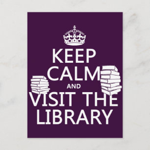 Ruhe behalten und die Bibliothek besuchen - in jed Postkarte