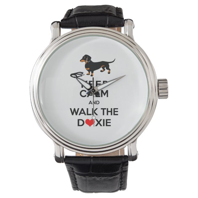 Ruhe behalten und die Dackel laufen - Niedliche Da Armbanduhr (Vorderseite)