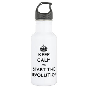 Ruhe behalten und die Revolution zu starten Edelstahlflasche