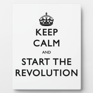 Ruhe behalten und die Revolution zu starten Fotoplatte