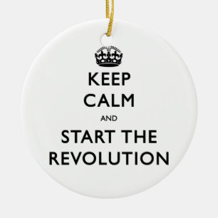 Ruhe behalten und die Revolution zu starten Keramikornament