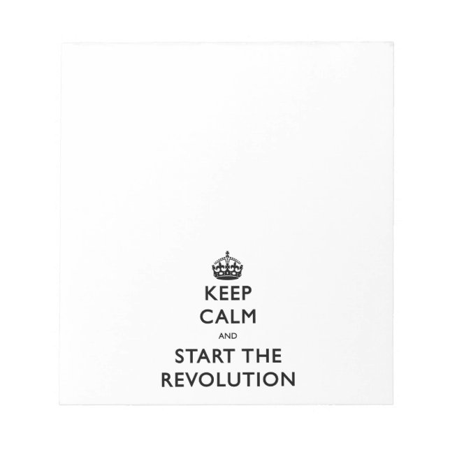 Ruhe behalten und die Revolution zu starten Notizblock (Vorderseite)
