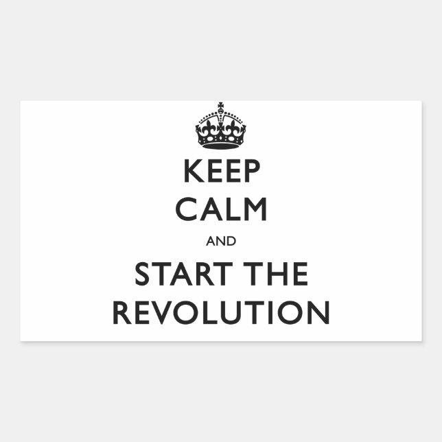 Ruhe behalten und die Revolution zu starten Rechteckiger Aufkleber (Vorderseite)