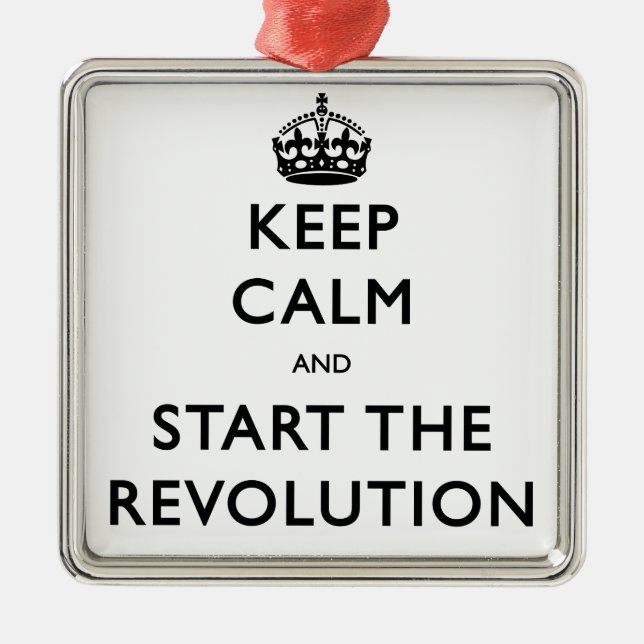Ruhe behalten und die Revolution zu starten Silbernes Ornament (Vorne)