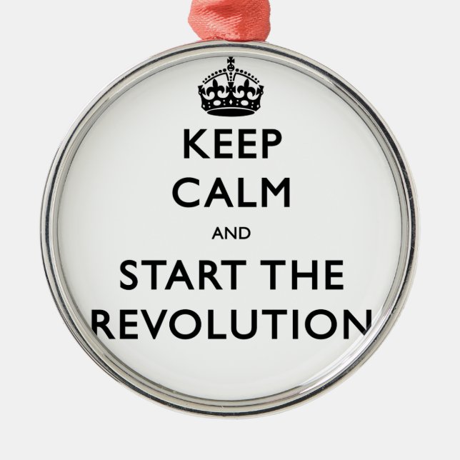 Ruhe behalten und die Revolution zu starten Silbernes Ornament (Vorne)