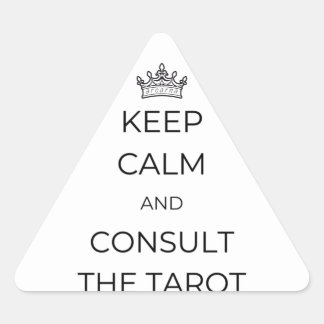 Ruhe behalten und die Tarot-Sticker anschauen Dreieckiger Aufkleber