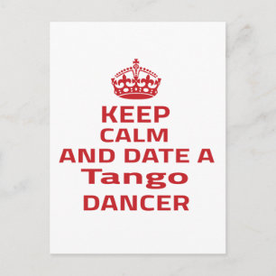 Ruhe behalten und ein Tango-Tänzer Postkarte