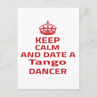 Ruhe behalten und ein Tango-Tänzer Postkarte