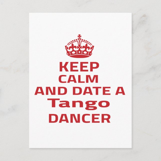 Ruhe behalten und ein Tango-Tänzer Postkarte (Vorderseite)