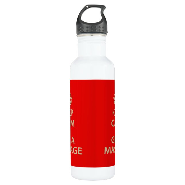 Ruhe behalten und eine Massage erhalten Trinkflasche (Vorderseite)