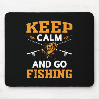 Ruhe behalten und fischen gehen mousepad