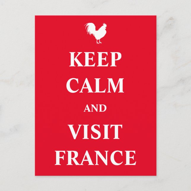 Ruhe behalten und Frankreich besuchen Postkarte (Vorderseite)