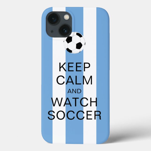 Ruhe behalten und Fußball Argentinien Blaue Streif Case-Mate iPhone Hülle (Rückseite)