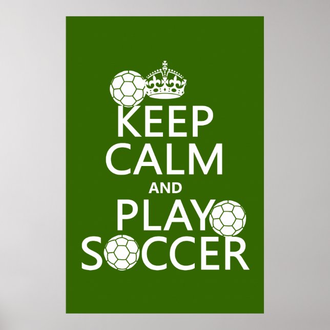 Ruhe behalten und Fußball spielen (beliebig) Poster (Vorne)