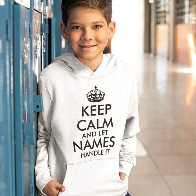 Ruhe behalten und gelassen hinzufügen Sie Ihren ei Hoodie (Von Creator hochgeladen)