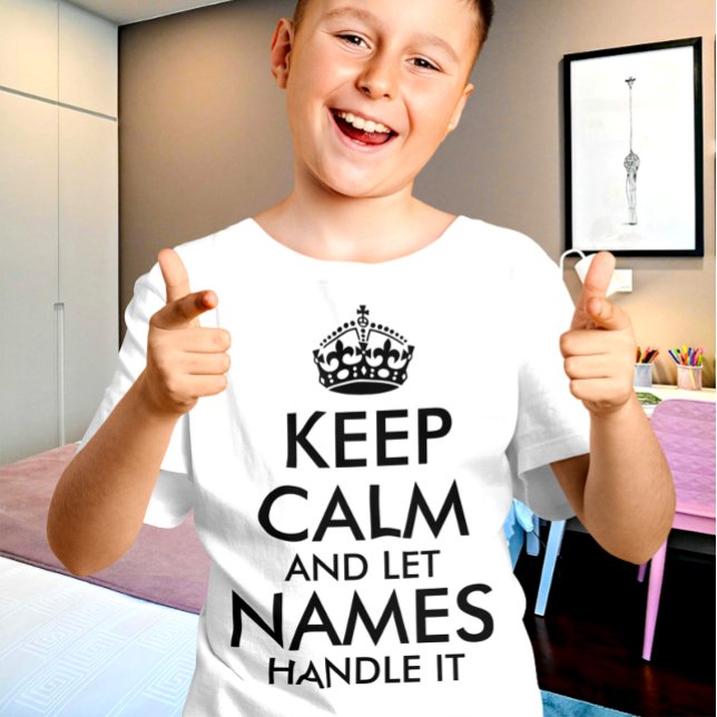 Ruhe behalten und gelassen hinzufügen Sie Ihren ei T-Shirt (Von Creator hochgeladen)