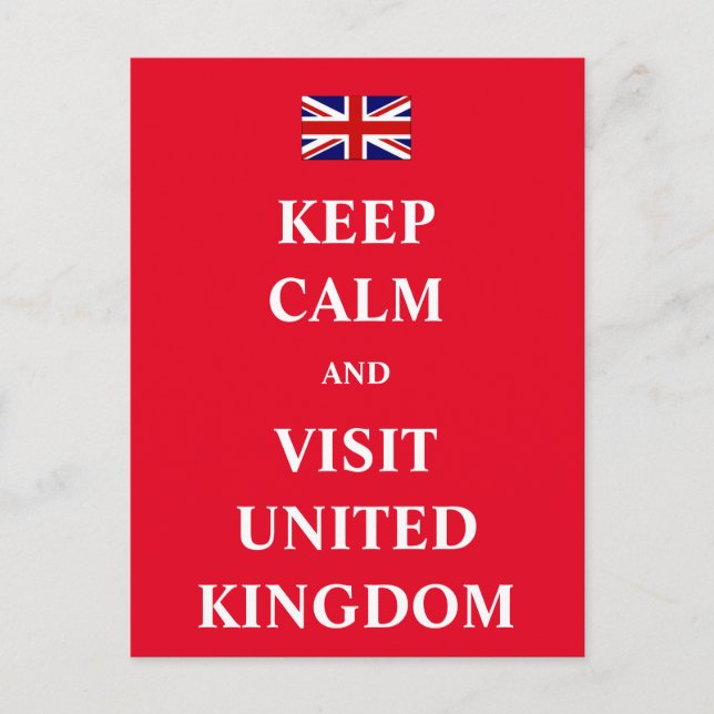 Ruhe behalten und Großbritannien besuchen Postkarte (Vorderseite)