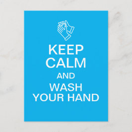 Ruhe behalten und Hand waschen Postkarte