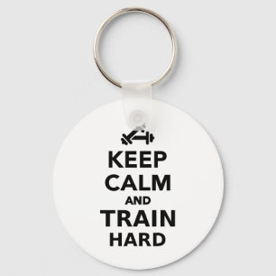Ruhe behalten und hart trainieren schlüsselanhänger