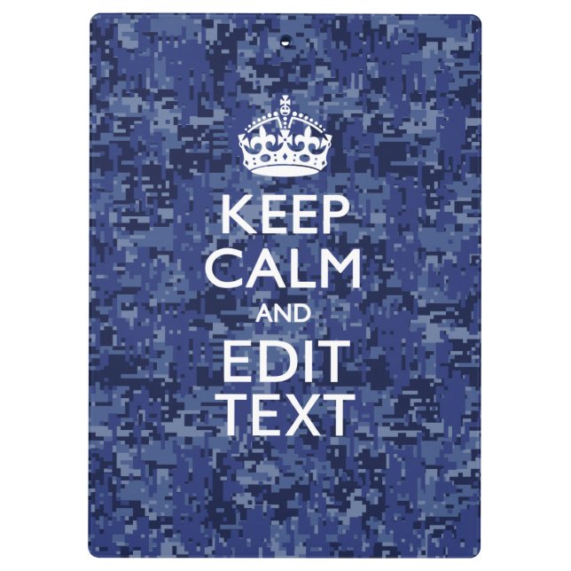 Ruhe behalten und Ihre digitale Camouflage für die Klemmbrett (Rückseite)