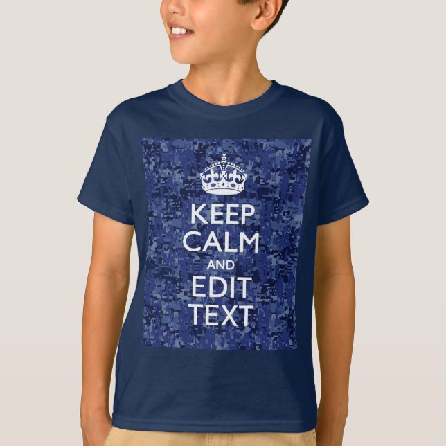 Ruhe behalten und Ihre digitale Camouflage für die T-Shirt (Vorderseite)