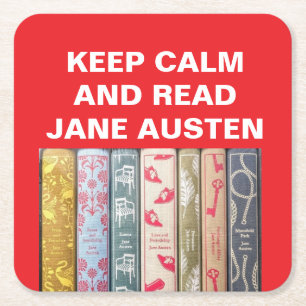 Ruhe behalten und Jane Austen gelesen Rechteckiger Pappuntersetzer