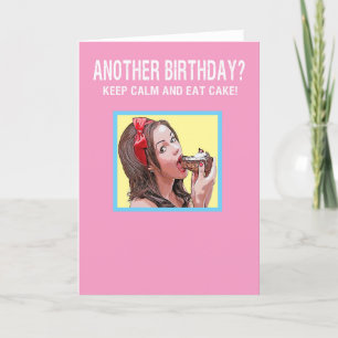 Ruhe behalten und Kuchen essen Feiertagskarte