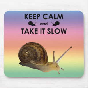Ruhe behalten und langsames Mousemat (Regenbogen) Mousepad