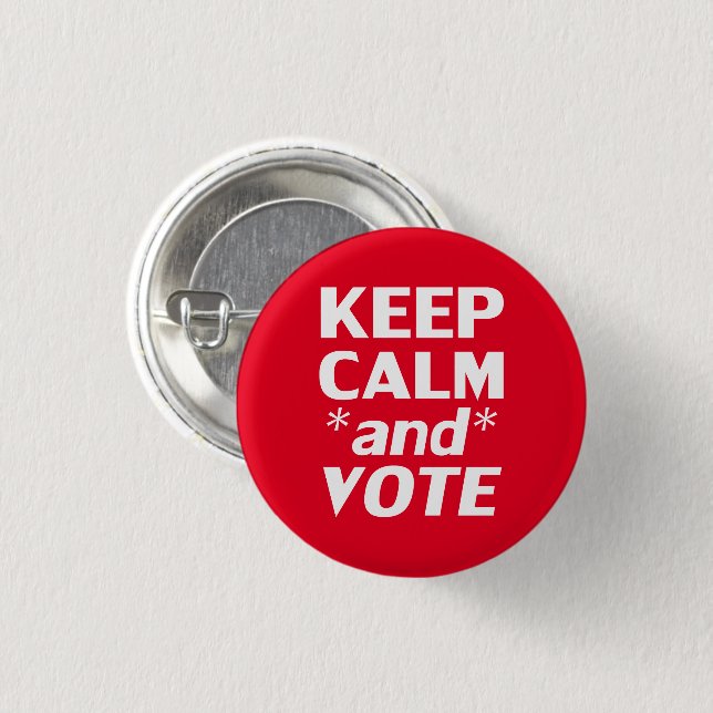 Ruhe behalten und moderne Typografie in Weiß und R Button (Vorne & Hinten)