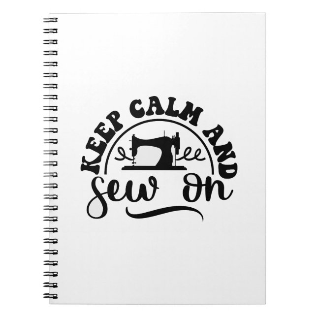 Ruhe behalten und nähen notizblock (Vorderseite)