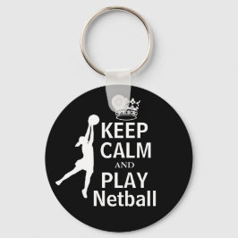 Ruhe behalten und Netball-Design wiedergeben Schlüsselanhänger