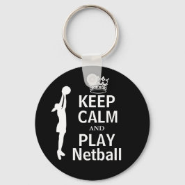 Ruhe behalten und Netball-Thema spielen Schlüsselanhänger