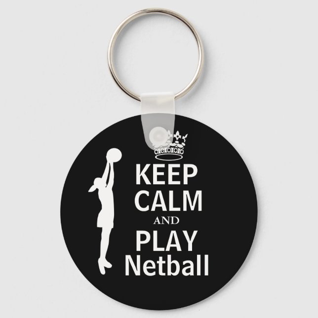 Ruhe behalten und Netball-Thema spielen Schlüsselanhänger (Vorderseite)