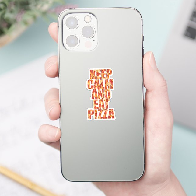 Ruhe behalten und Pizza essen Aufkleber (Telefon)