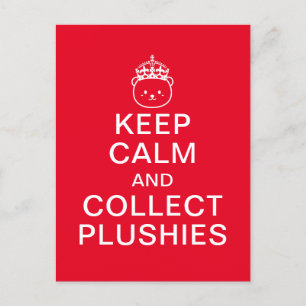 Ruhe behalten und Plushies sammeln   Funny Niedlic Postkarte