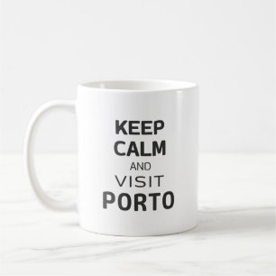 Ruhe behalten und Porto besuchen Kaffeetasse