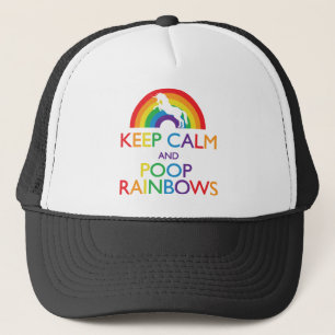 Ruhe behalten und Rainbows Unicorn Gekackt Truckerkappe