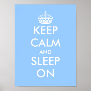 Ruhe behalten und schlafen Blaues Baby-Kinderzim Poster