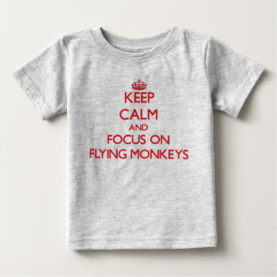 Ruhe behalten und sich auf fliegende Affen zu konz Baby T-shirt